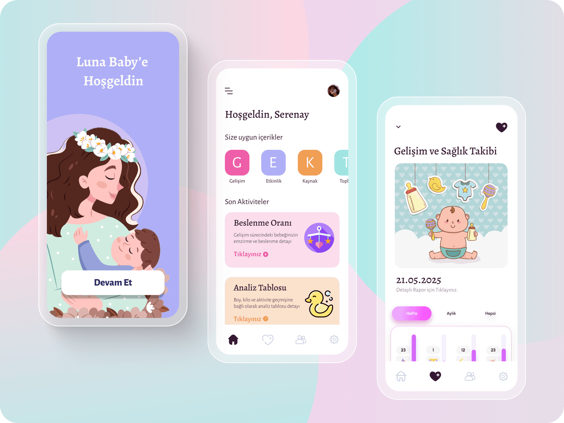 Luna Baby Uygulama Mockup'ı